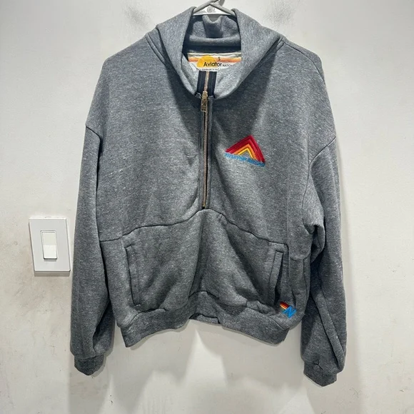 Aviator Nation Gray Half Zip Sweater - Picture 2 of 4